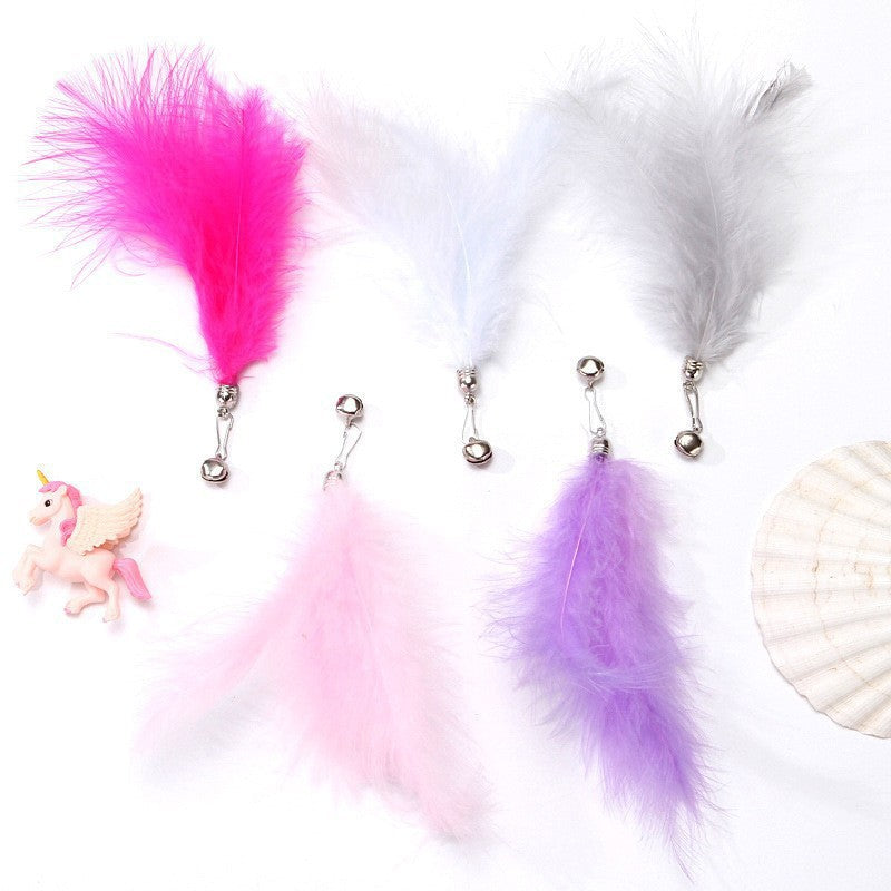 Rotating Suaser Cup Cat Teaser Wand with Feather Attachments